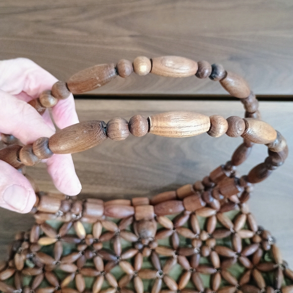 Handcrafted Wooden Beaded Hand Bag - Picture 4 of 6